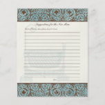 Baby Shower Advice for New Mum - Blue Brown Damask Custom Flyer