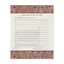 Baby Shower Advice for New Mum - Pink Brown Damask