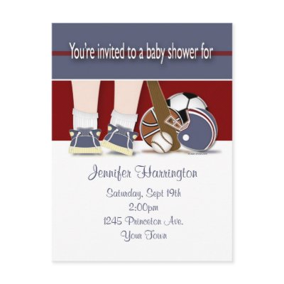 Baby Shower All Sports Invitation Template Postcards by babybundle18