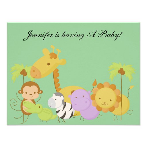 Baby Shower, Baby Neutral Jungle Invite CUTE