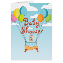 Baby Shower Balloons Invitation Cards