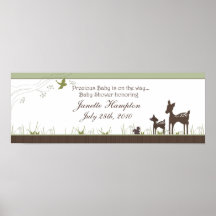 Baby Shower Banner with Deer Poster