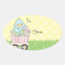 Baby Shower Blue Bird Sticker