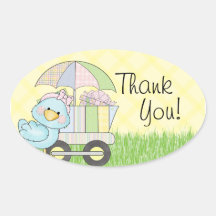 Baby Shower Blue Bird Stickers