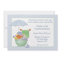 Baby Shower Blue Duck Bath Custom Invitation