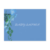 baby shower blue hydrangea flowers postcard