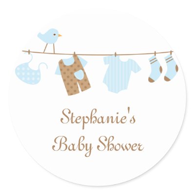 Baby shower boy birds and laundry stickers by Jamene