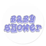 Baby Shower Boy Round Stickers