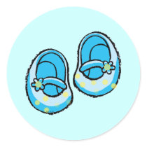 Baby Shower (boy) Round Stickers