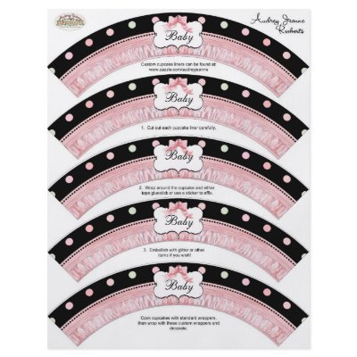 Baby Shower Cupcake Decor - French Bow Dot vs2 by AudreyJeanne