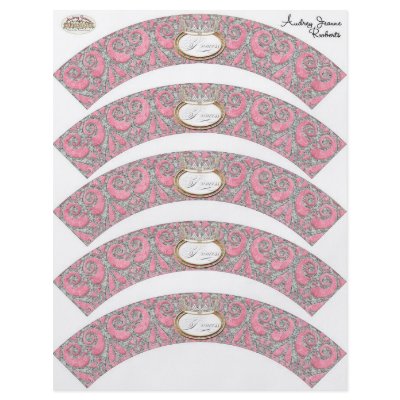 Baby Shower Cupcake Decor - Royal Princess Crown by AudreyJeanne
