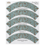 Baby Shower Cupcake Wrappers - Blue Brown Damask flyers