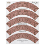 Baby Shower Cupcake Wrappers - Pink Brown Damask flyers