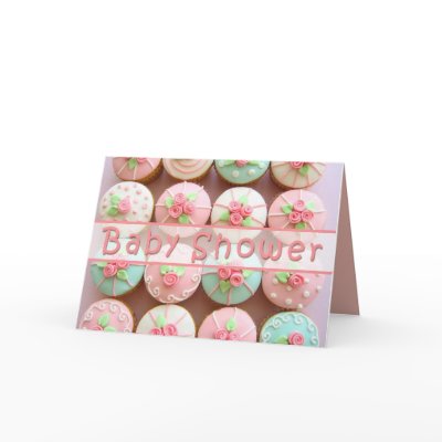 Baby Shower - Cupcakes with Pastel Designs Greeting Card by TrevorStar