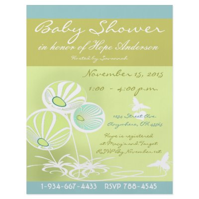 Baby Shower Flowers and Bees Flyer by samack