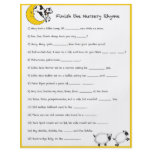 Baby Shower Game - Finish the Nursery Rhyme Personalized Flyer
