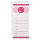 Baby Shower game- pinks Rack Card Design