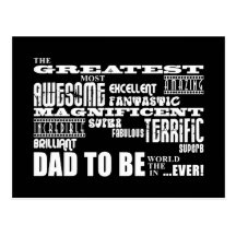 Baby Shower Greatest Best Future Fathers Dad to Be Post Cards