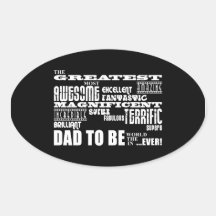 Baby Shower Greatest Best Future Fathers Dad to Be Oval Stickers