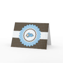 Baby Shower Invitation - Blue and brown