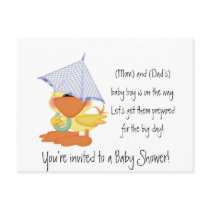 Baby Shower Invitation-Blue Duck/Quackup