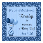 Baby Shower Invitation Blue Giraffe