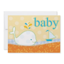 Baby Shower Invitation - Boy Baby Whale