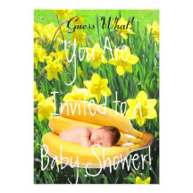 BABY SHOWER INVITATION - DAFFODILS AND BABYSLEEPIN