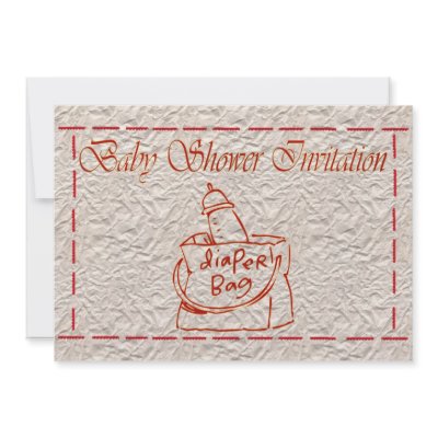 Baby Shower Invitation Expecting baby diaper bag by GOLDENJACKAL