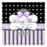 Baby Shower Invitation - French Bow Dot Swirl vs4