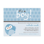 BABY SHOWER INVITATION :: it's a boy owl 7 postcards