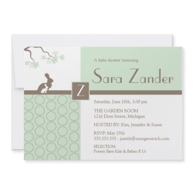 Baby Shower Invitation - Mother and Baby Bunny by OrangeOstrichDesigns