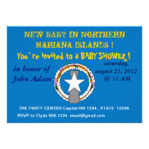 Baby Shower Invitation on Flag of Northern Mariana