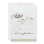 Baby Shower Invitation - Pink & Blue Twin Eggs