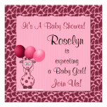 Baby Shower Invitation Pink Giraffe