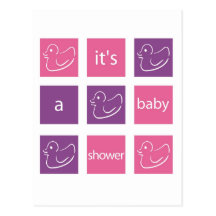 Baby Shower Invitation-Pink/Purple Postcards
