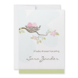 Baby Shower Invitation - Pink Twin Eggs in Nest