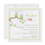 Baby Shower Invitation - Twin Boy & Girl Baby Owls