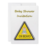 Baby Shower Invitation with baby boy on board