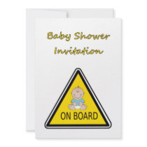 Baby Shower Invitation with baby boy on board