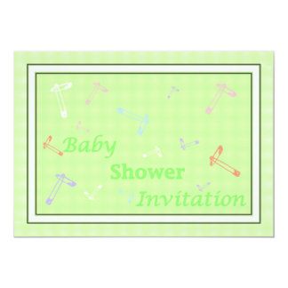 Baby Shower Invitation with diaper pins