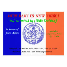 Baby Shower Invitation with Flag of New York