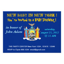Baby Shower Invitation with Flag of New York