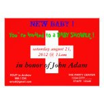 Baby Shower Invitation with Flag of Switzerland