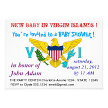Baby Shower Invitation with Flag of Virgin Islands