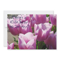Baby Shower Invitations Custom Colourful Tulips