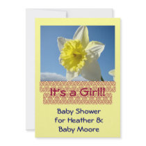 Baby Shower Invitations It's a Girl! Daffodils
