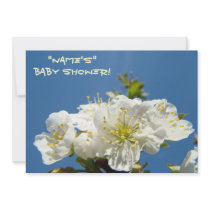 Baby Shower Invitations White Tree Blossoms