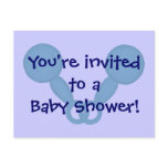 Baby Shower invitations with blue rattles Post Cards