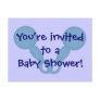 Baby Shower invitations with blue rattles Post Cards